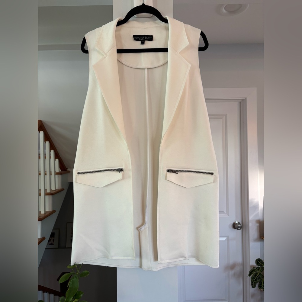 Topshop PETITE Cream Sleeveless Vest